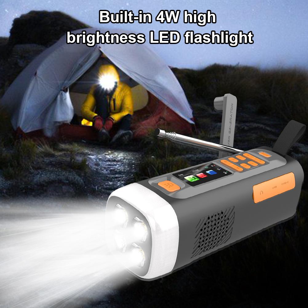 Portable DAB FM Radio Solar Hand Crank Radio with Flashlight Bluetooth Speaker Rechargeable Emergency Weather Survival Radio