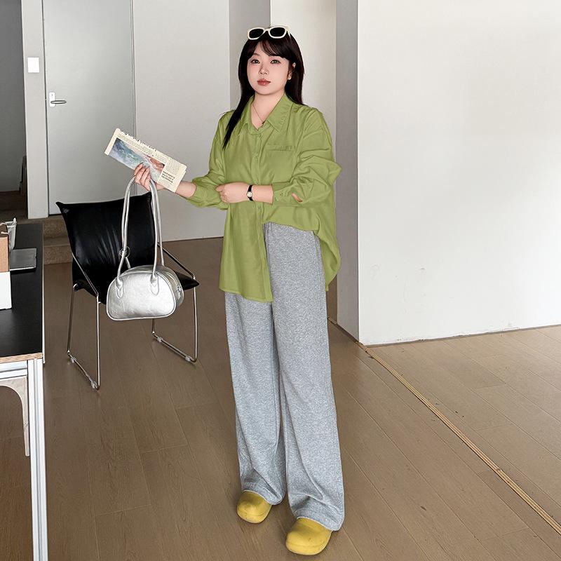 Korean Gentle, Simple and Generous Shirt Women's Spring New Large-size Women's Clothing To Cover Meat and Sun Protection, with 210176.