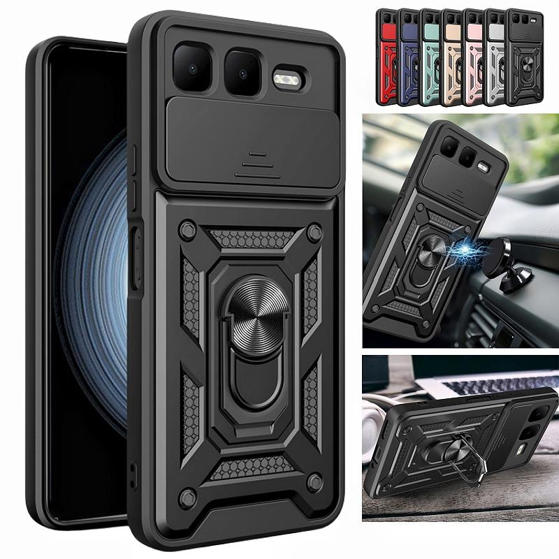 For infinix Smart 10 Plus 4G Case Shockproof Armor Magnetic Holder Ring Case For infinix Smart 10Plus Slide Lens Protector Cover