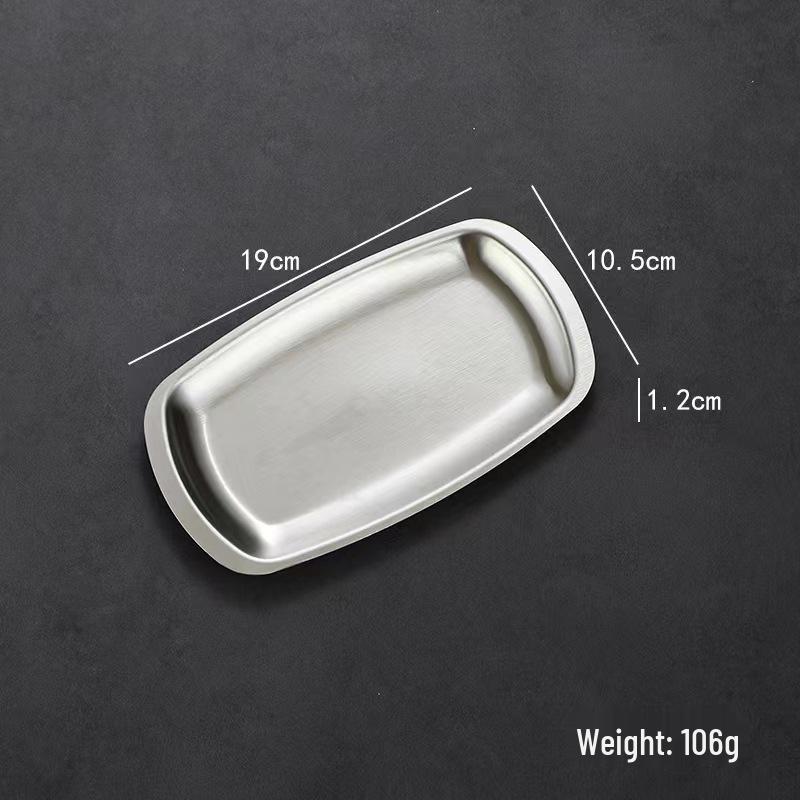 

Korean Style Stainless Steel BBQ Grill Pan & Hot Pot Tray for Vegetables, Beef, & Snacks – Rectangular Flat Bottom Plate.