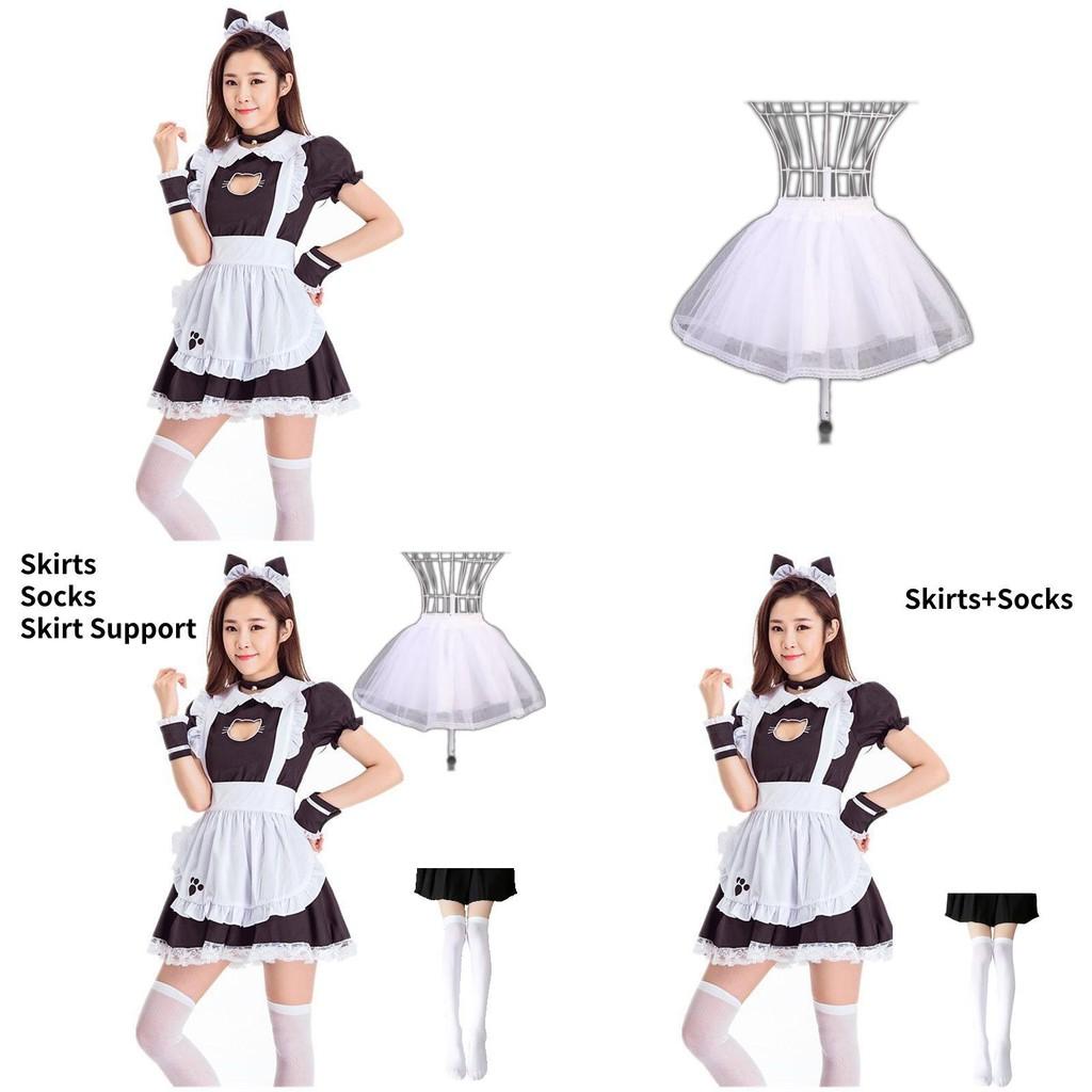 Cat Girl Maid Costume Cosplay Dress With Polyester Blend For Halloween Anime Fans
