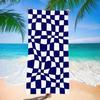 Strandtuch Übergröße Sandfrei Schnelltrocknend Mikrofaser Gänseblümchen-Print Dunkelblau Handtücher für Erwachsene Pool Schwimmen Camping Reisen