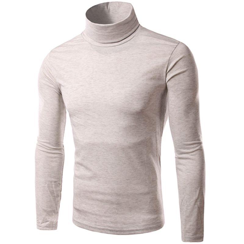 

Мужской облегающий вязаный свитер с высоким воротником, водолазка, пуловер, трикотаж Lightgray,XL