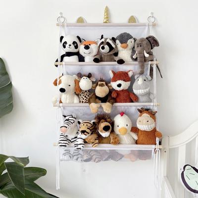 Hanging Net Holder Plush Toy Storage White Organization Stuffed Animal Mesh Wall