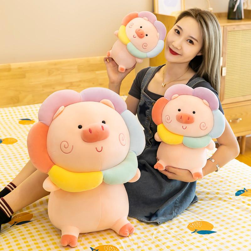 Pig Rainbow Plush Doll With Creative Design For Girls Bedroom Decor Gifts And