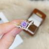 Octagonal Millennium Rose Cut Green & Purple Lepidolite High Carbon Diamond Women's Ring - A Light Luxury Fashion Piece Crowned for Love.