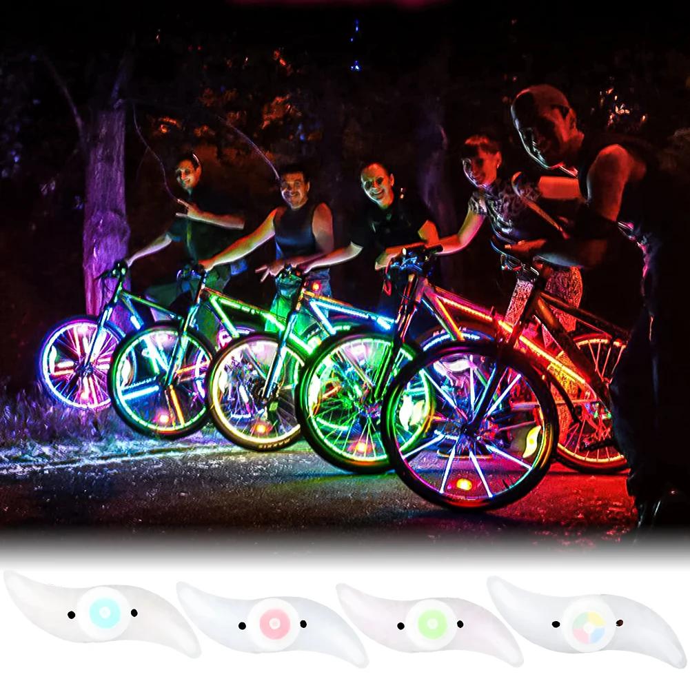 Colorful Bike Wheel Spoke Light MTB Bicycle Accessories Light LED Tire Flash Tail Lights Safety Warning Cycling Lamp Waterproof