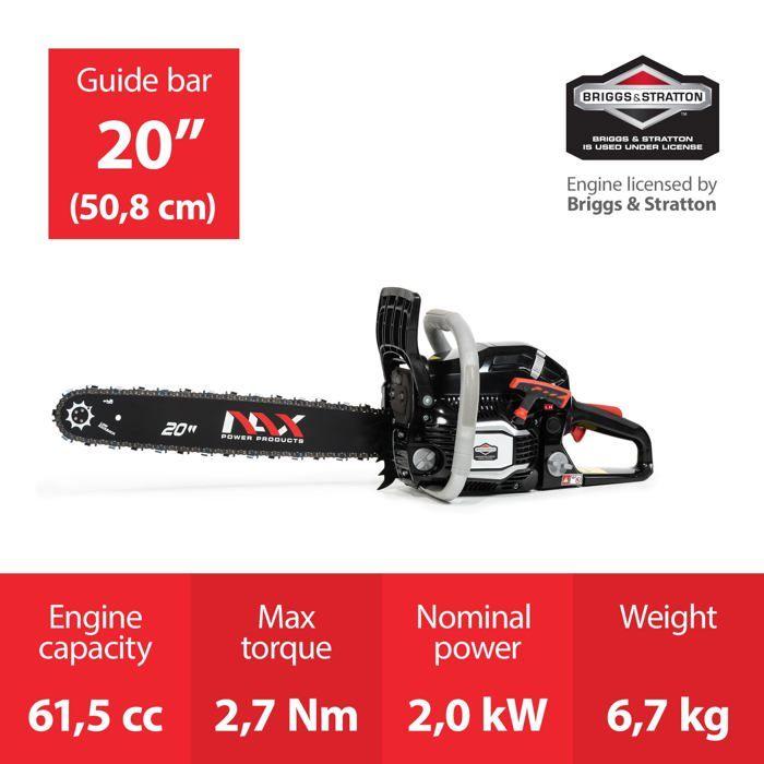 Tronconneuse Thermique - NAX - NAX500C - Moteur 61,5 Cm3 - Guide 50,8 Cm - 2,0 kW