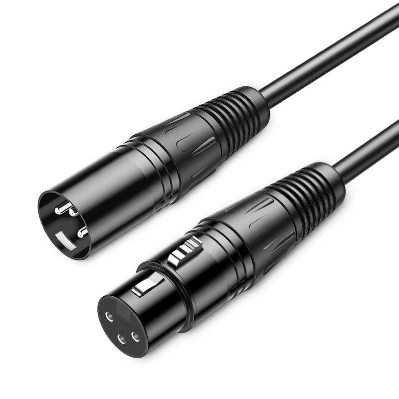 Balanced Black XLR Microphone Cable, Pure Copper, Zinc Alloy, Male To Female