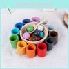 Ball Wooden Educational Cup Set For Childrens Color Recognition Cognitive Skills