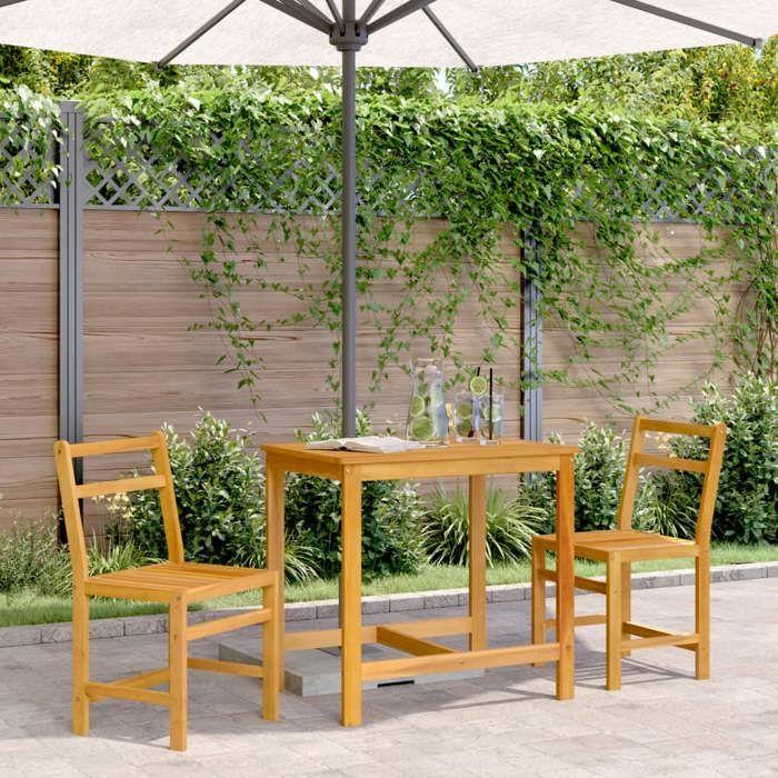 VidaXL 3-piece Balcony Set Solid Acacia Wood, Garden Furniture Set, Balcony Furniture Set, Table and 365854