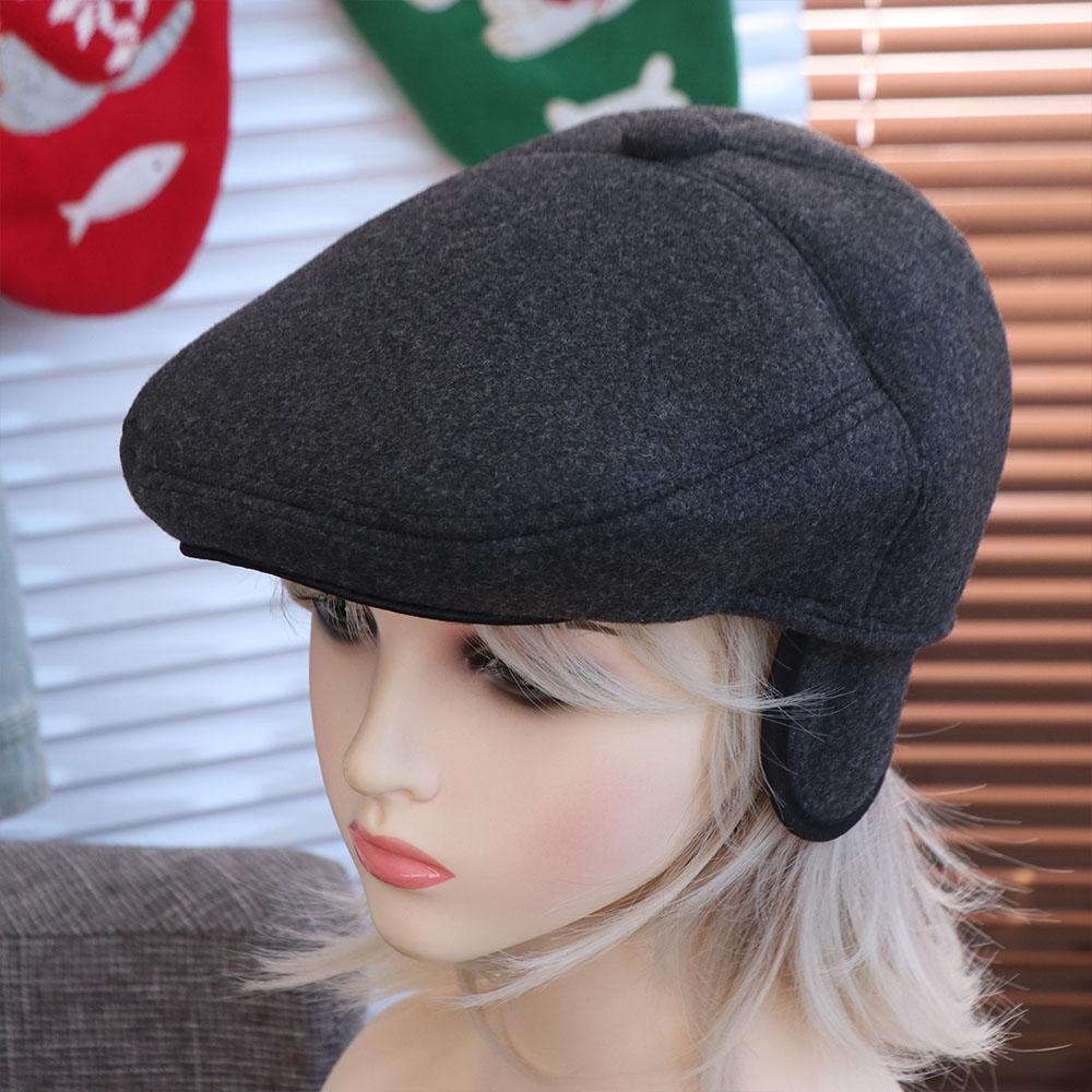 Headgear Earflap Woolen Hat Anti-cold Hooded Thermal Cap Simple Ear Protection Peaked Cap  Outdoor