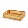 Plateau Panneau Latéral en Rotin Rectangulaire en Bois Panier Organiseur Tissé pour Entrée, Commode,
