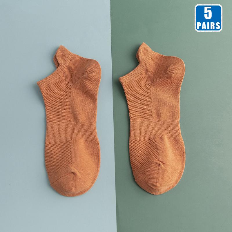 5 Pairs Men Cotton Short Sock Crew Ankle High Quality Breathable Summer Women Compression Casual Soft Solid Color Socks for Male