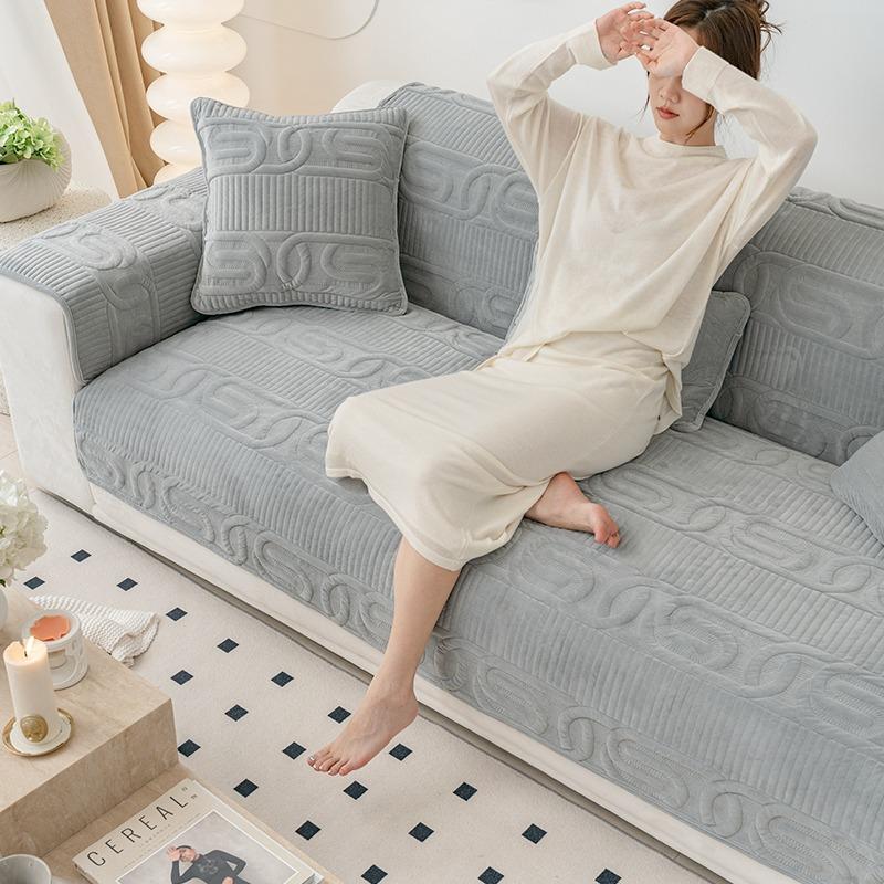 

New Sofa Cushion, Universal Non-Slip In All Seasons, Modern White Pad, Light Luxury Seat Cushion, Leather Custom Cover Cover Cloth 70*70cm