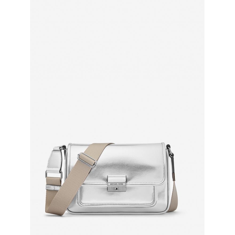 

Michael Kors Bradshaw Metallic Crossbody Medium 35r5s2bm6m40 Silver F