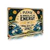 VintageStyle Metal Plaque  Please Be Mindful Energy Sign NonElectric BatteryFree Contemporary Aluminum Hanging Wall Art f