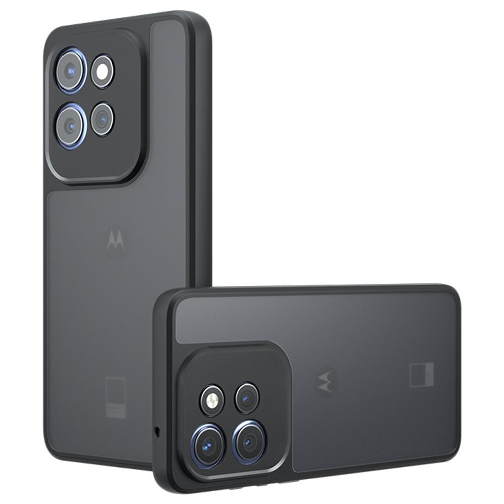 

Для Motorola Edge 50 Neo 5G/Moto S50 5G/Thinkphone 25 5G Чехол Кожаный на ощупь ТПУ+ПК Матовый Чехол для телефона, Прозрачный черный A