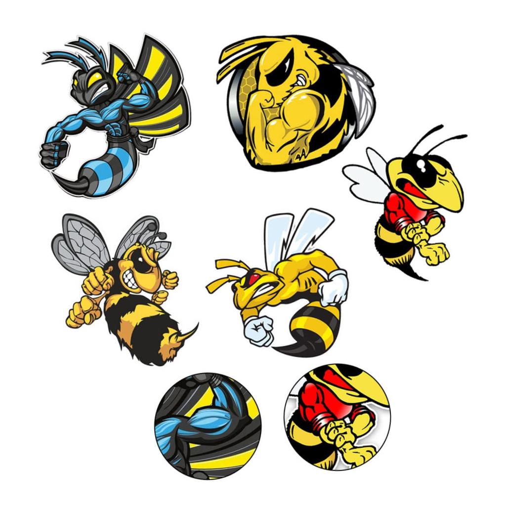 5pcs Strong Bee Creative Car Sticker Auto Animal Sticker Bumper Sticker 3d Car Sticker