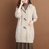 Spring Autumn Thick Sweater New Style Knitted Outerwear Women's Cardigans Medium Long Hooded Cardigan Sweater Coat