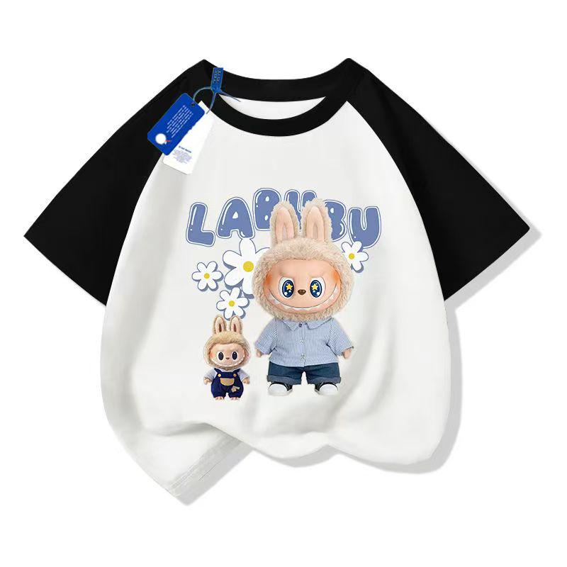 Girl Boy Short Sleeve Tee LABUBU Anime 3D Print Cartoon Anime Kids T-Shirt Summer T-Shirt Tops