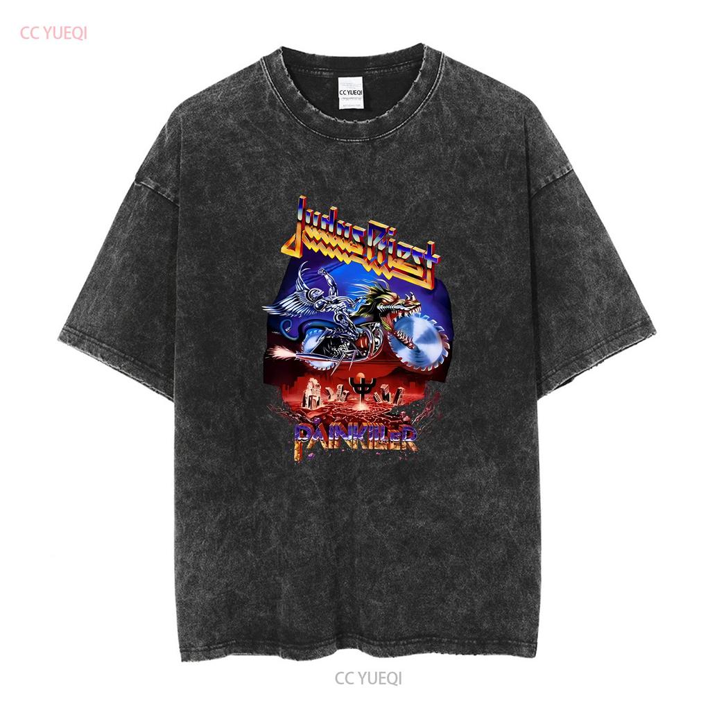 1990 Judas Priest Painkiller T-Shirt Heavy Metal Band Doppelseitig S 5XL lange oder kurze Ärmel Vintage Gewaschen Designer Kleidung