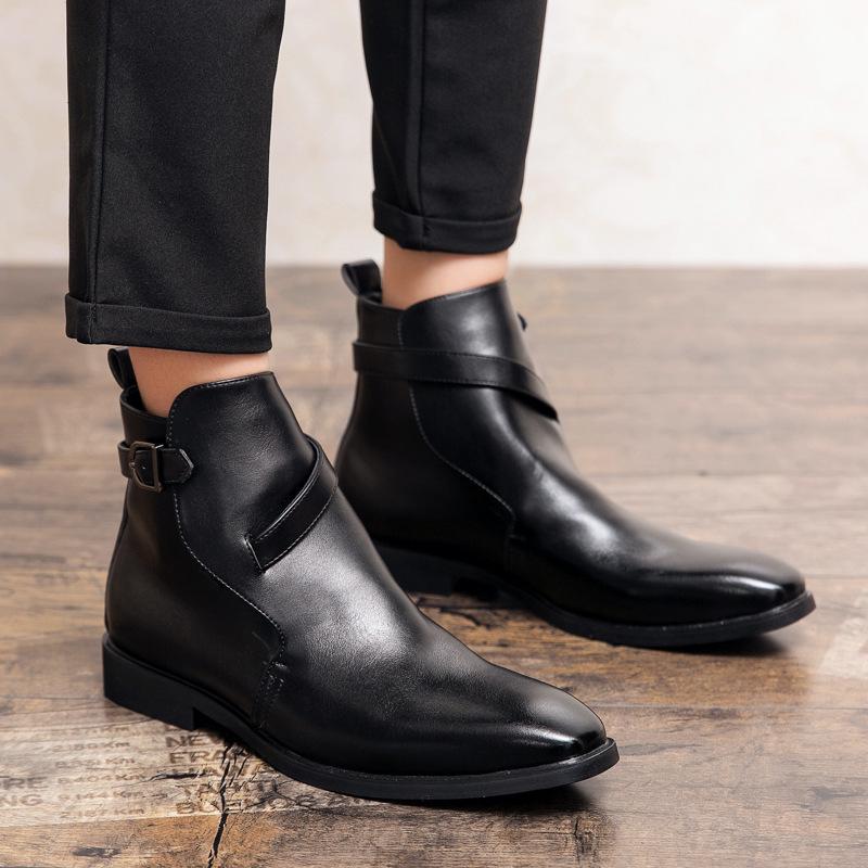 Stivali Martin Uomo Stile Coreano Alti Formali Business Casual, Taglia Grande 48