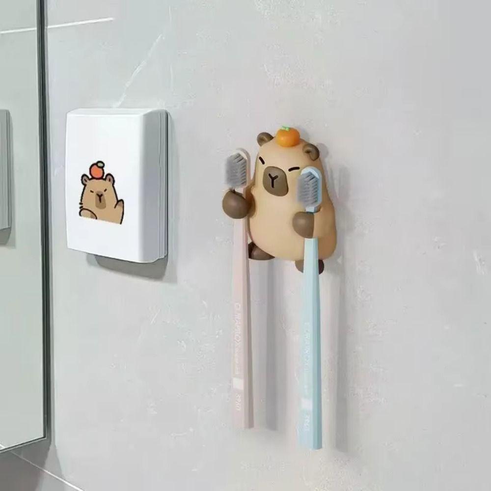 Drain Hole Capybara Toothbrush Holder Multi-functional Toothpaste Storage Shelf Office