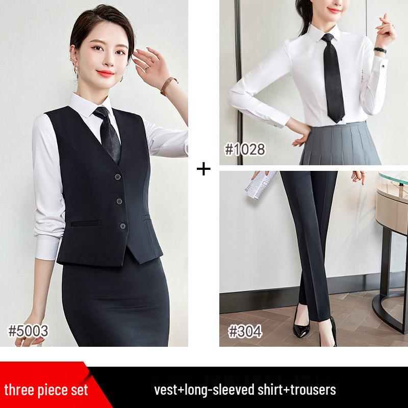 Women's Formal Vest Set 2024: Two-Piece Professional Workwear Suit for Spring and Autumn