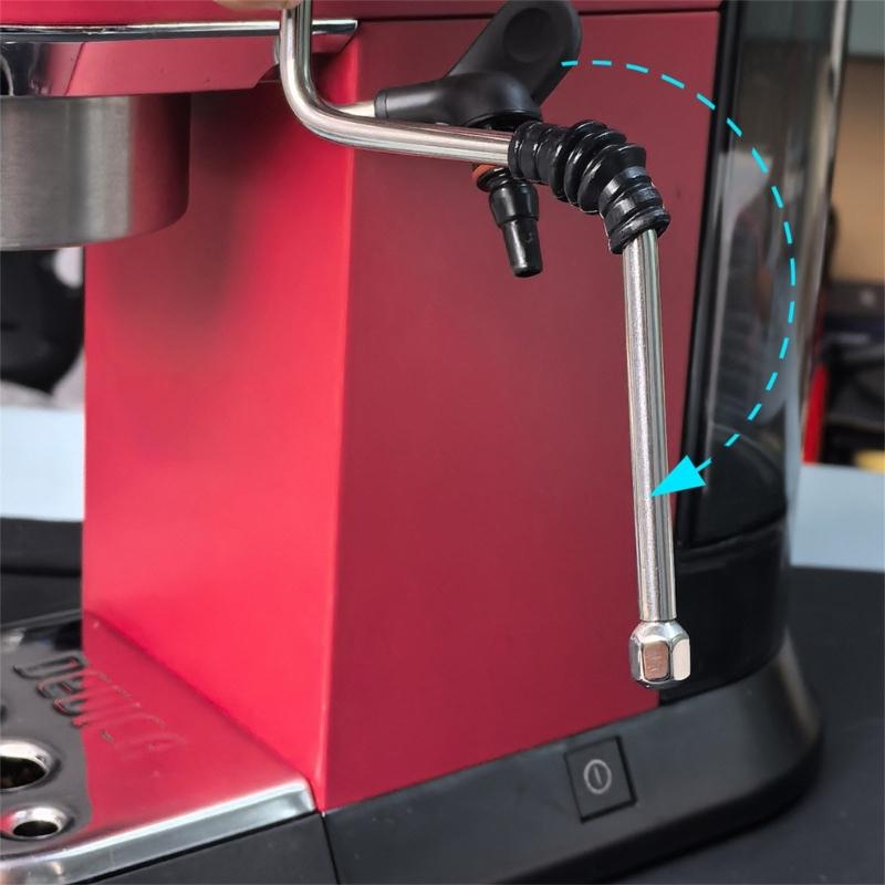 Stainless Steel Upgraded Steam Nozzle Extension for EC685 Coffee Maker Improves Milk Foam Texture Strong Metal Design