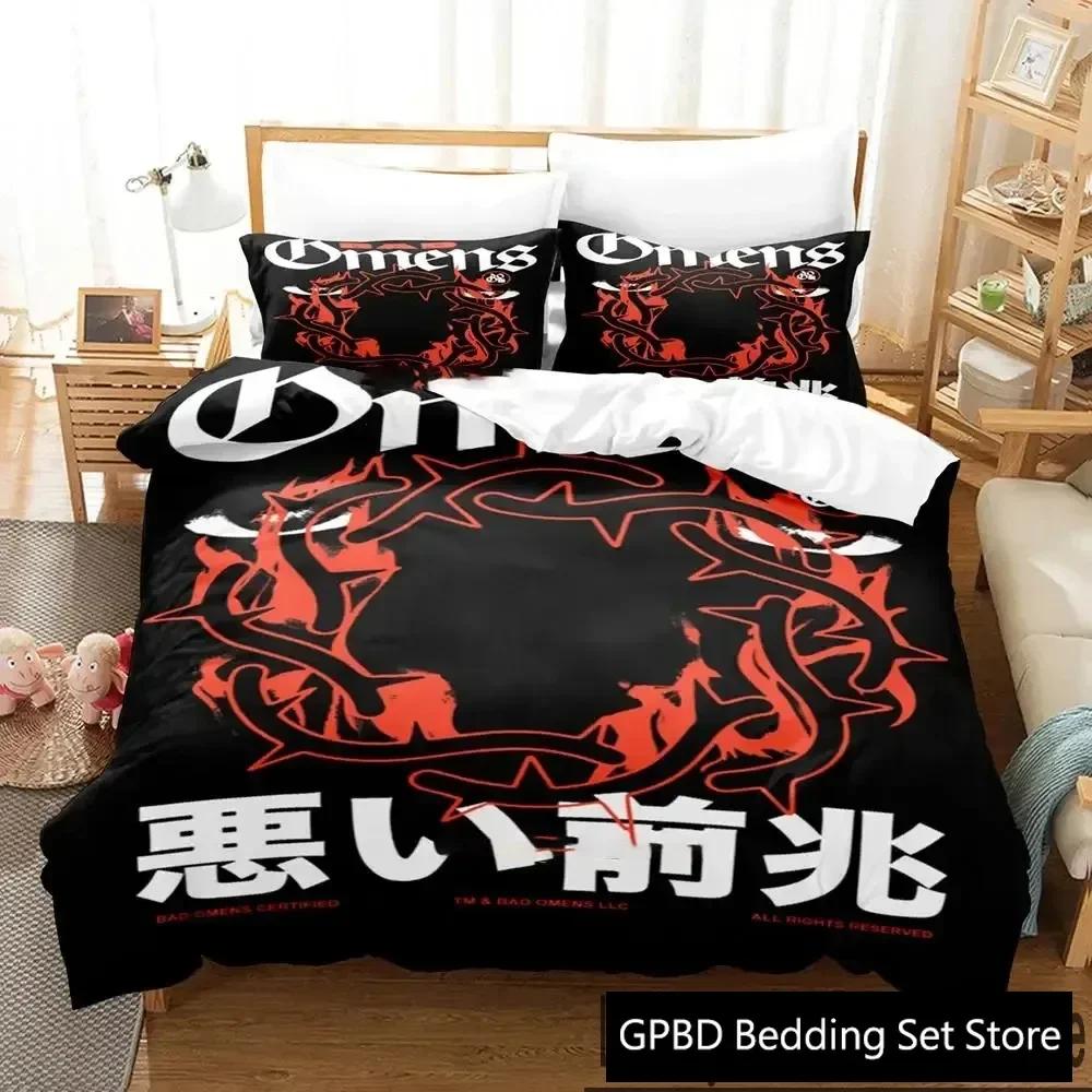 

3D Print Bad Omens Bedding Set Double Twin King Duvet Cover Comforter Pillowcase Boys Girls Adults Bedroom 70x133cm 2pcs
