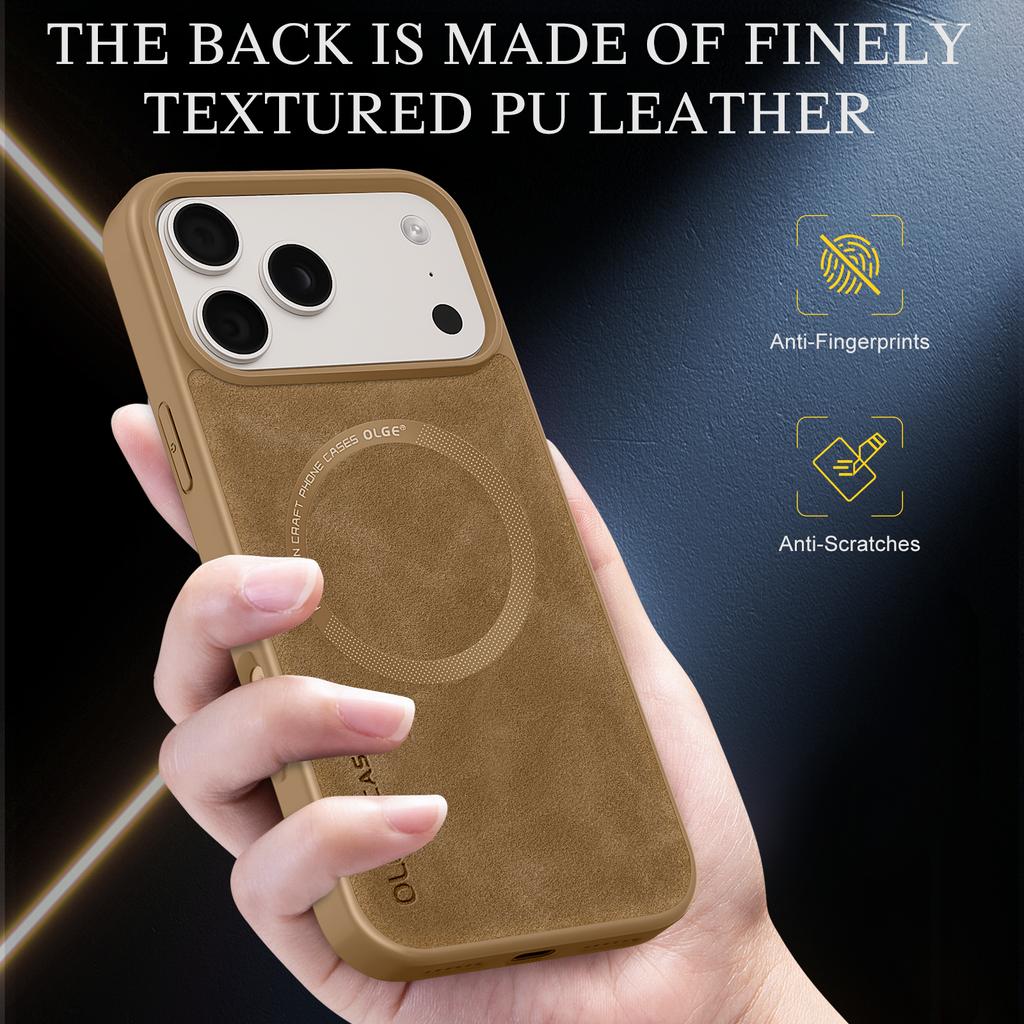 Suede Leather For Magsafe Magnetic Case For iPhone 17 Air 16 15 14 13 12 11 Pro Max Wireless Charge Matte Skin Protective Cover