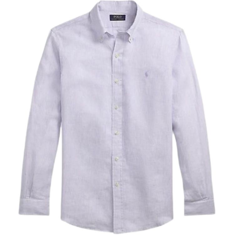 Polo Ralph Lauren Striped Single-Breasted Long Sleeve Shirt Men shirts Purple MNPOWOV16824417-500