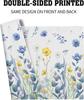 Watercolor Floral Placemats Set of 4 Blue Yellow Poppy Flowers Washable Non-Slip Heat Resistant 12×18 Inch Spring Summer Seasonal Linen Fabric Table M