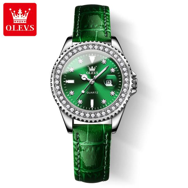 OLEVS Original Diamant Zifferblatt Quarz Uhr für Damen Mode Elegante Damen Uhren Edelstahl Wasserdicht Damen Armbanduhr