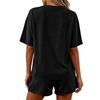Women's 2-Piece Fashionable Casual Loose-Fit Short-Sleeve Top And Shorts Set