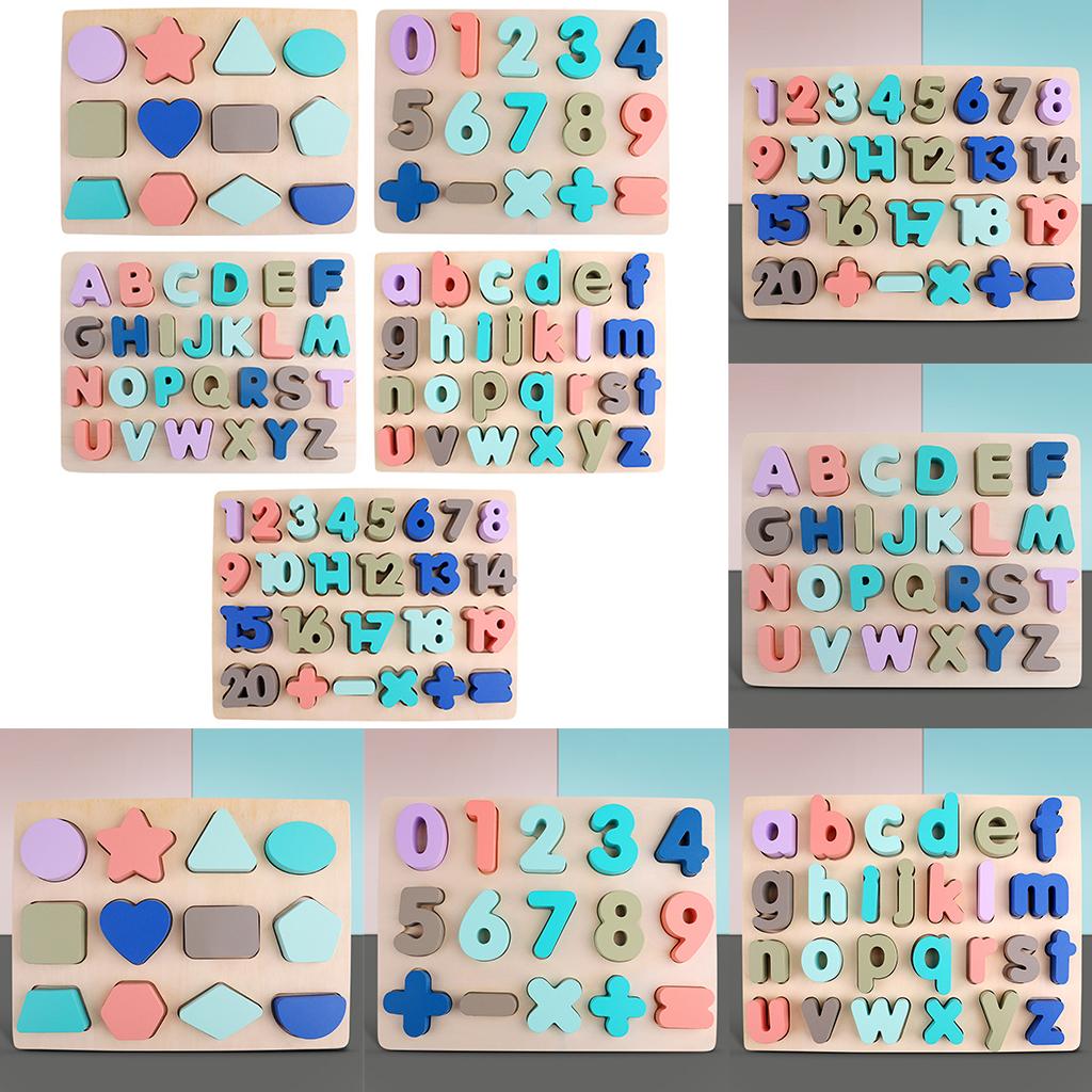 Wooden Blocks puzzle playing Developmental Colorful Montessori Christmas Birthday Gift Toddler