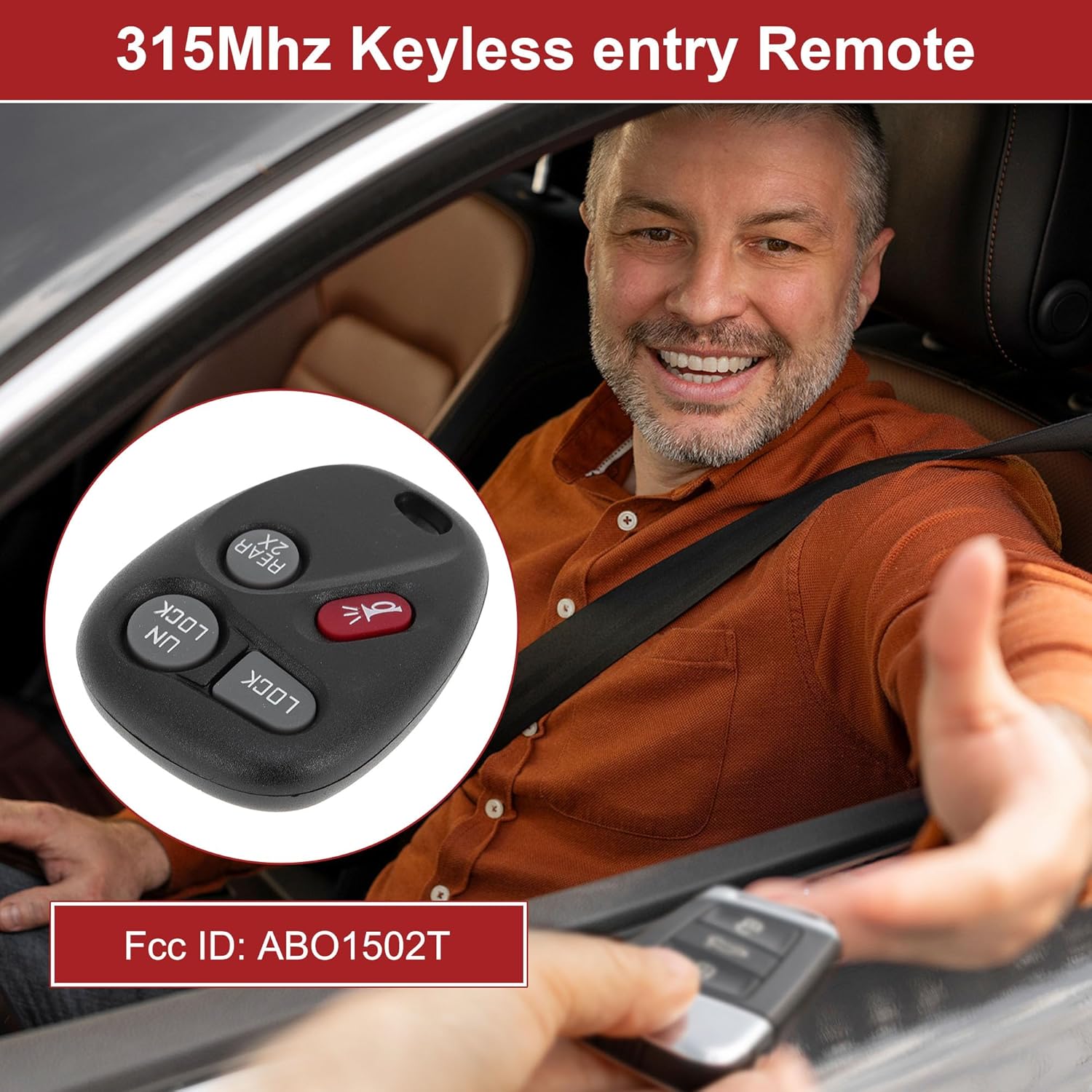 ACROPIX ABO1502T 315MHz Keyless Entry Remote Key Fob for GMC Yukon 1999-2000 for Cadillac Escalade 1999-2000 Replacement Car Key