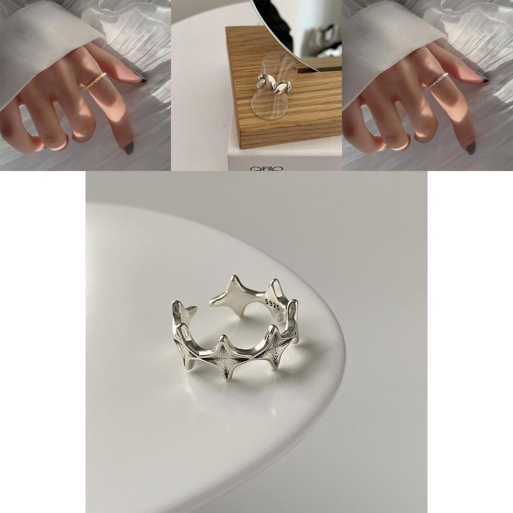 Elegant Adjustable 925 Sterling Silver Geometric Ring With Luxurious Textured Design And Modern Aesthetic For Women Gift