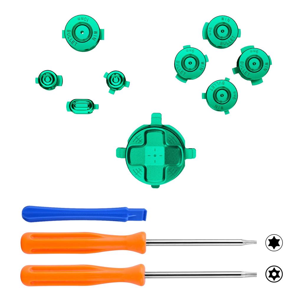 EXtremeRate Botões de Metal Vermelhos para Xbox Core Sem Fio Kit de Acessório Personalizado para Xbox Series X S Liga de Alumínio ABXY e Peças de Reposição para a Tecla Home