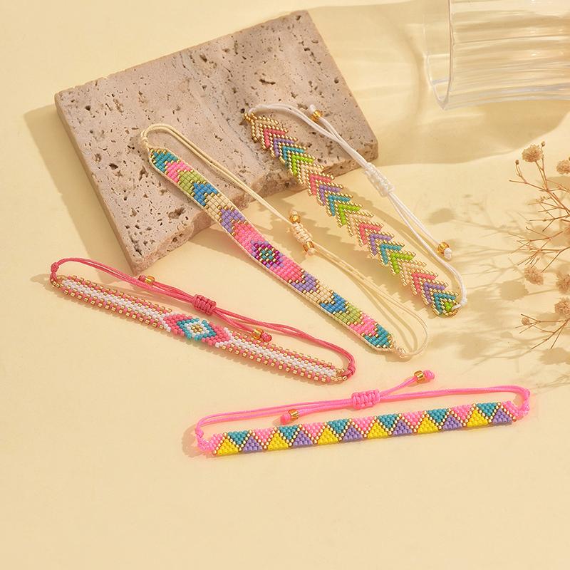 4Pcs/set Fashion Rainbow Bracelet Set Miyuki Loom Beads Adjustable Bracelets Women Boho Woven Jewelry