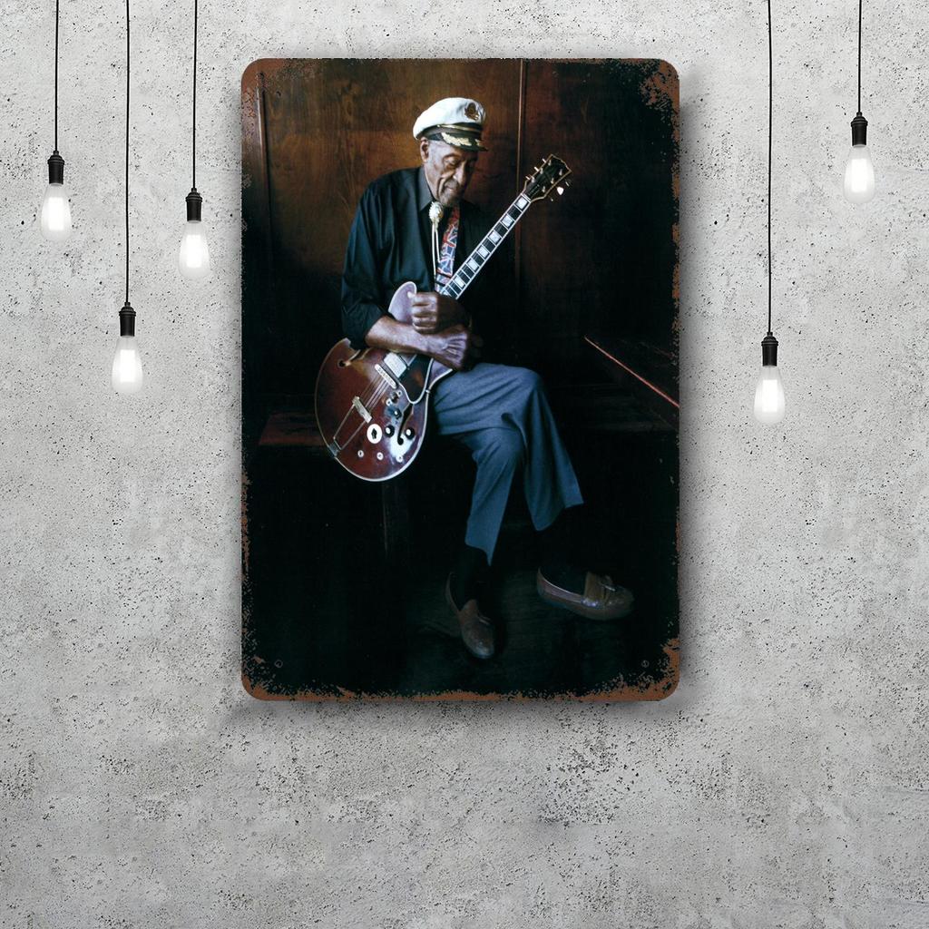 Chuck Berry Band Decor Poster Vintage Tin Sign Metal Sign Decorative Plaque for Pub Bar Man Cave Club Wall Decoration