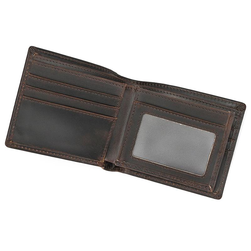 

Retro Fashion Women Men Wallet Cover Cow Leather Travel ID Credit Card Cash Holder Short Wallet Purse Bags Men Male Purses темно-коричневого кольору