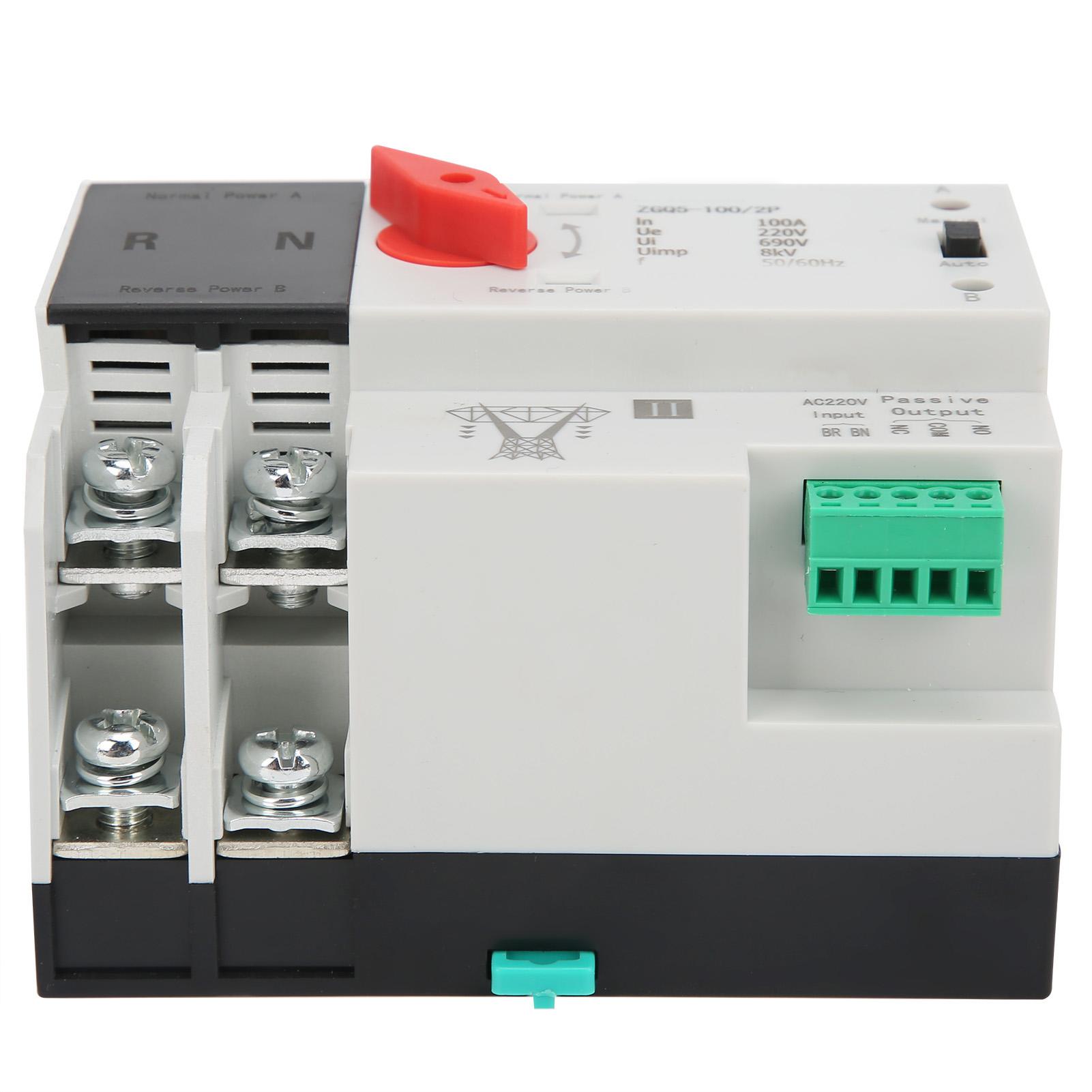 Commutateur De Transfert Automatique ZGQ5-100/2P 220V - Double Alimentation, 100A, Temps ≤0,05s