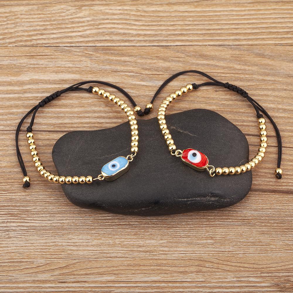 Nidin Neue Beliebte Unregelmäßige Geometrische Böser Blick Kettenarmbänder Verstellbar Für Frauen Hochzeitsfeier Schmuck Großhandel Zubehör