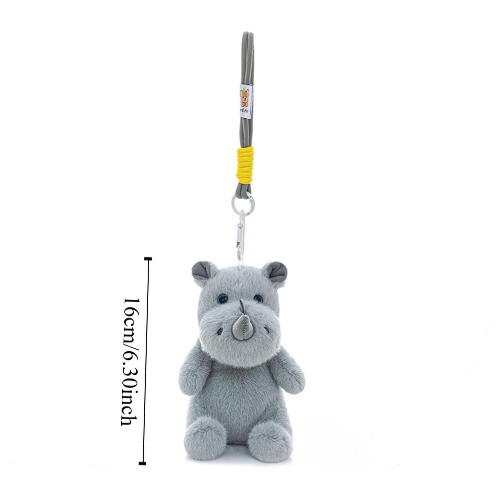 Wrist Pad Rhino Doll Pendant Animal Rhino Plush Doll Creative Rhino Plush Toy  Kids Gifts