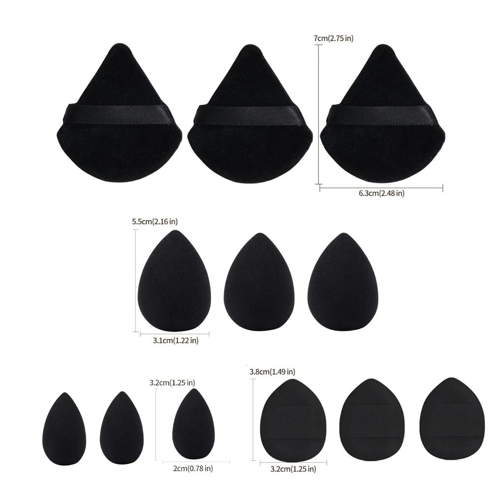12pcs Makeup Puff Kit Blending Sponge Triangle Powder Puff Finger Air Puff For Flawless Make Up Beauty Tool Facial Tool