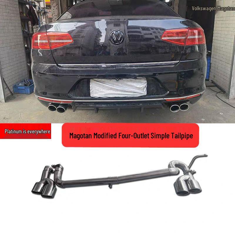Volkswagen Magotan Platinum Stainless Steel Dual Outlet Tailpipe - No-Weld, Four-Outlet Design.