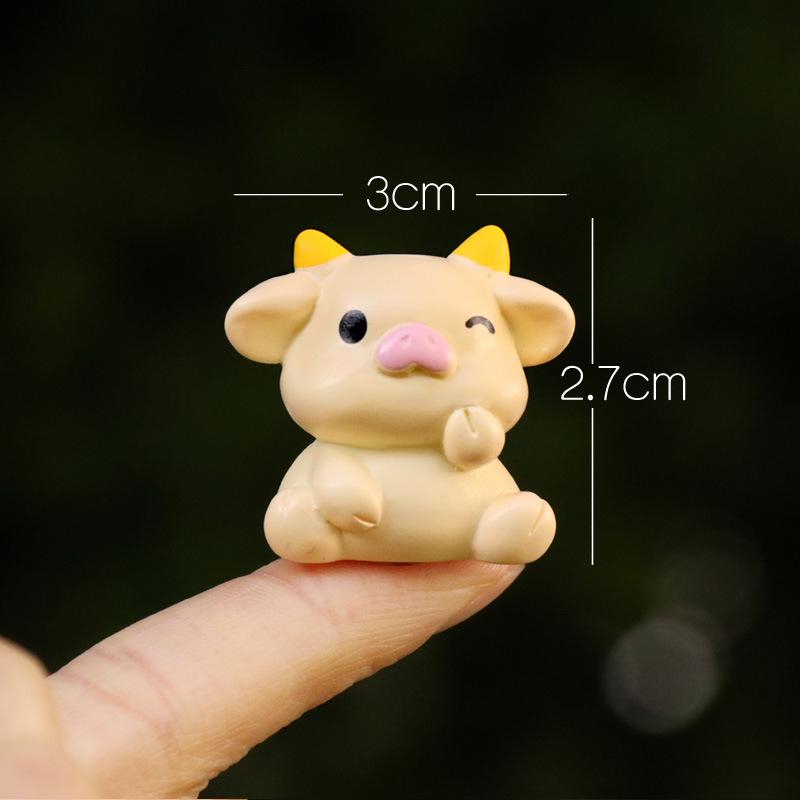 Cartoon Zodiac Animals Resin Figurines: Rat, Ox, Tiger, Rabbit, Dragon, Snake, Horse, Sheep