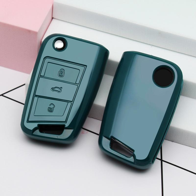 Soft Tpu Car Key Cover Shell Fob For Volkswagen Vw Golf 7 Mk7 Skoda Octavia A7 For Seat Leon Ibiza 3 Car-Styling